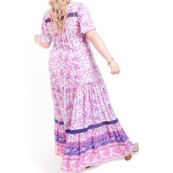 AVEOLOGY Salma Maxi Flutter Boho Dress 22/24 - Picture 5 of 15